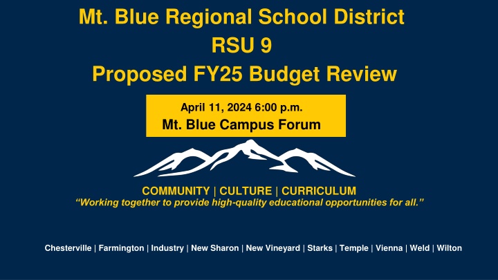 mt blue regional school district rsu 9 proposed n.w