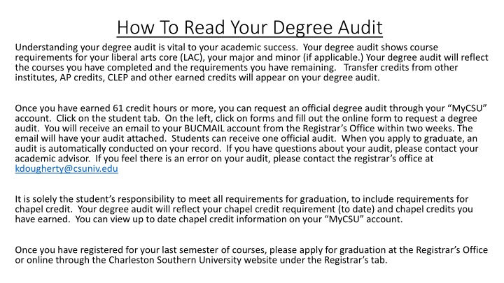 how to read your degree audit understanding your n.w