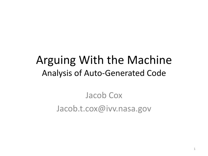 arguing with the machine analysis of auto n.w