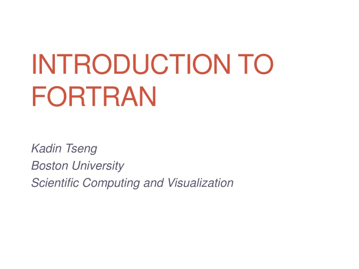 introduction to fortran n.w