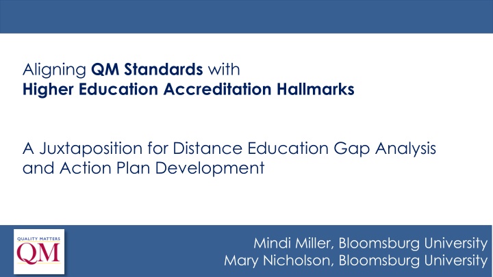 aligning qm standards with higher education n.w