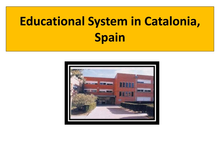 educational system in catalonia spain n.w