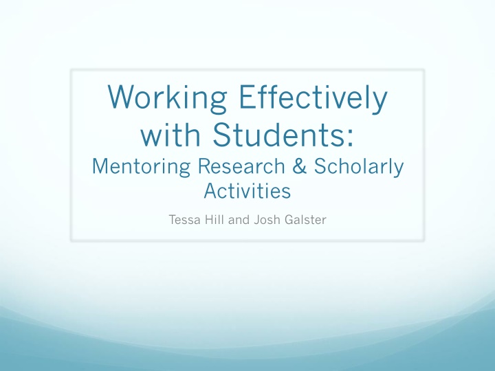 working effectively with students mentoring n.w