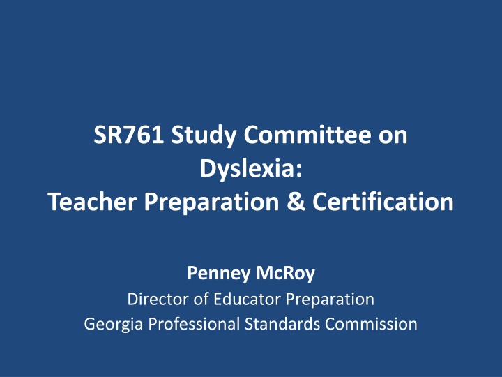 sr761 study committee on dyslexia teacher n.w