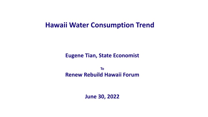 hawaii water consumption trend n.w