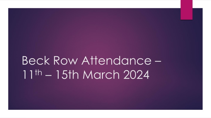 beck row attendance 11 th 15th march 2024 n.w