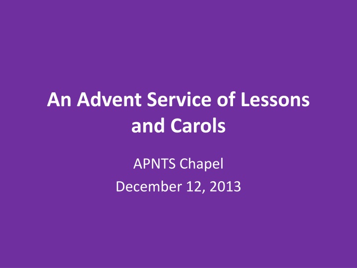 an advent service of lessons and carols n.w