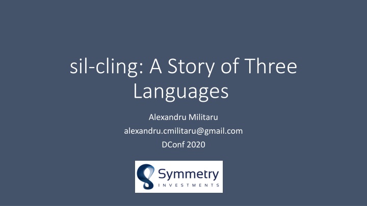 sil cling a story of three languages n.w