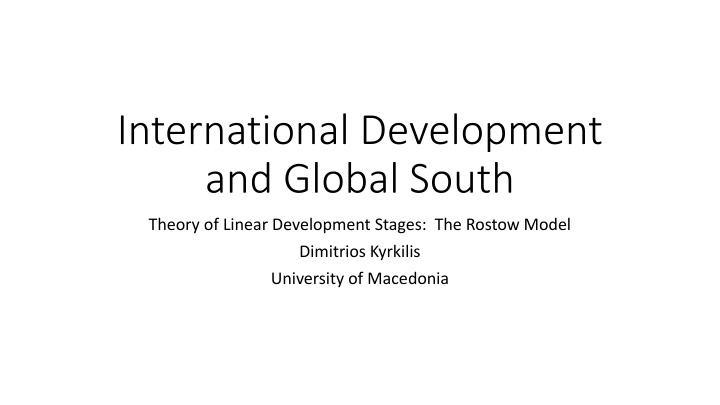 international development and global south n.w