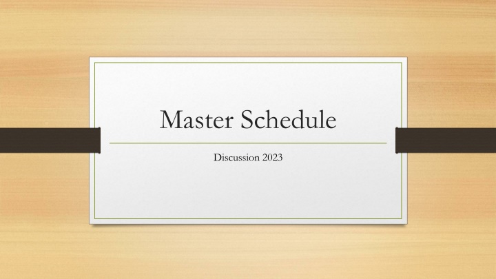 master schedule n.w