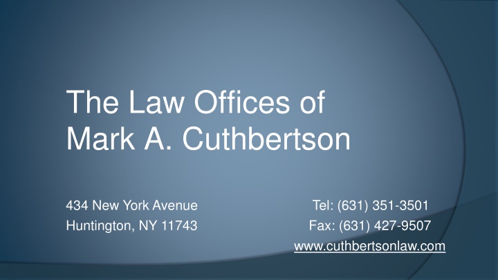 the law offices of mark a cuthbertson n.w