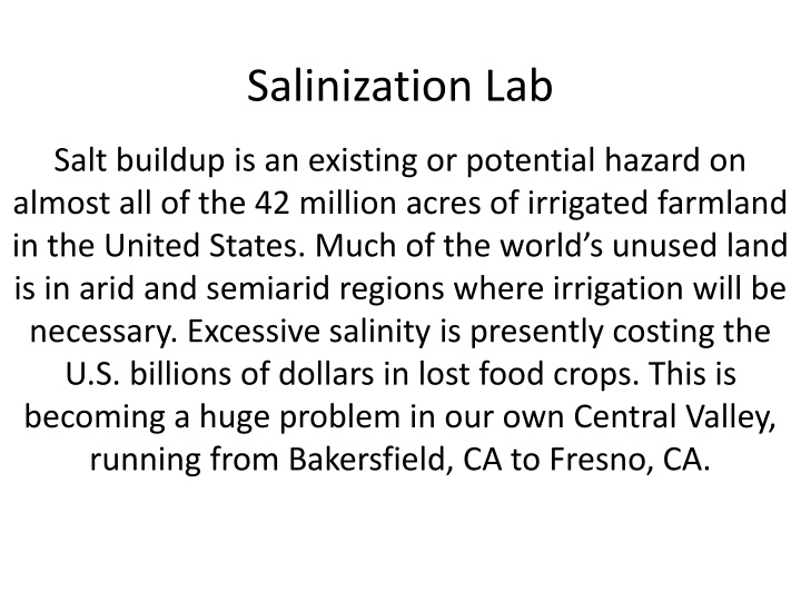 salinization lab n.w