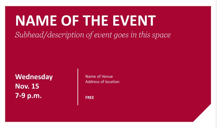 name of the event subhead description of event n.w