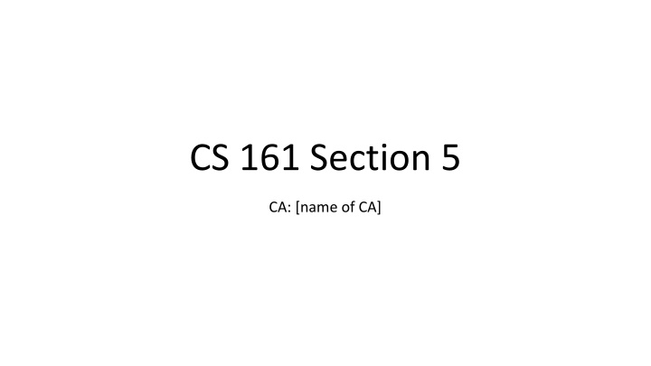 cs 161 section 5 n.w