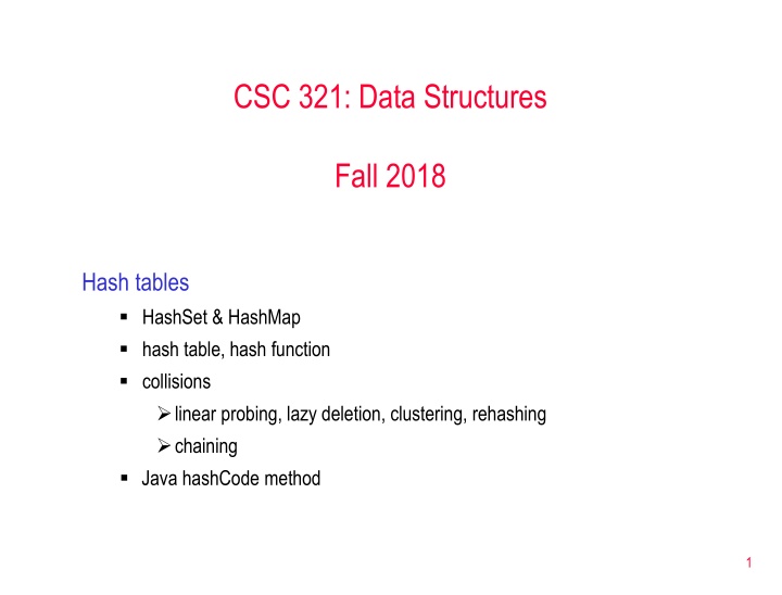 csc 321 data structures n.w