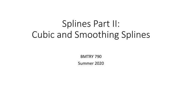 splines part ii n.w