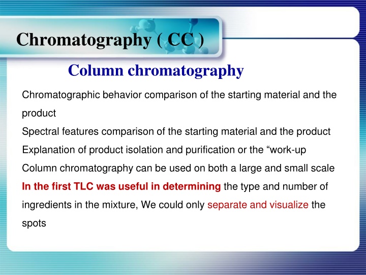 chromatography cc n.w