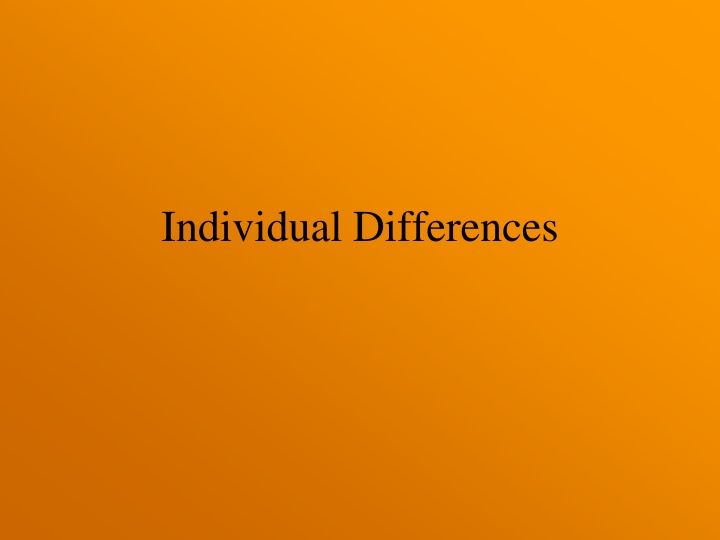 individual differences n.w
