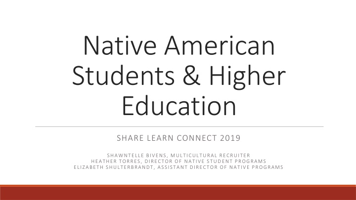 native american students higher education n.w