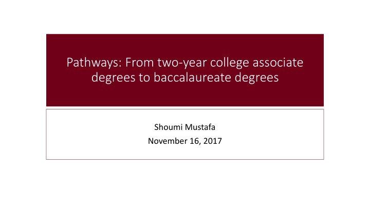 pathways from two year college associate degrees n.w