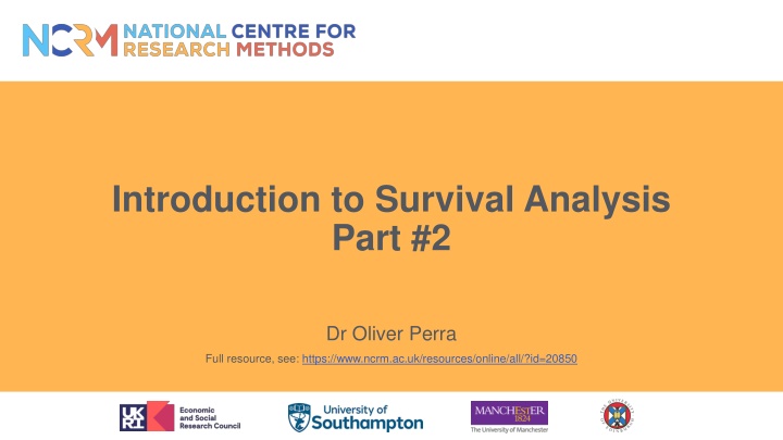 introduction to survival analysis part 2 n.w