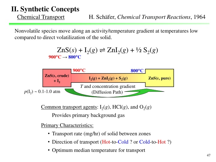ii synthetic concepts chemical transport n.w