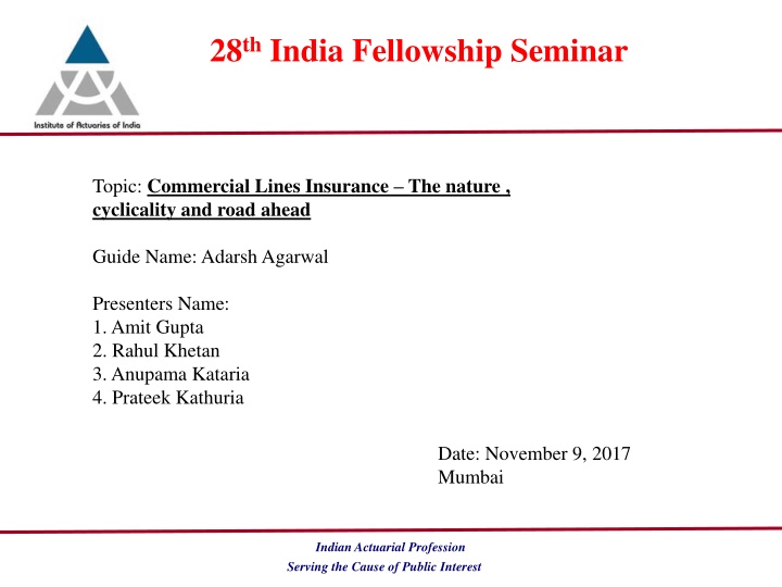 28 th india fellowship seminar n.w