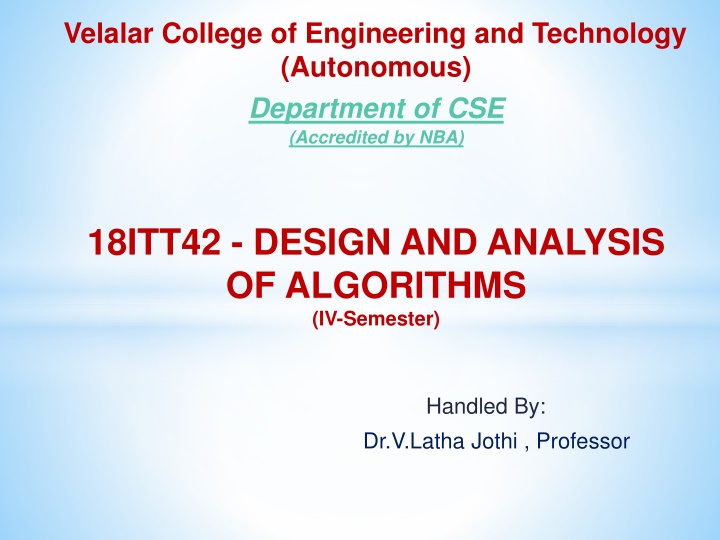 velalar college of engineering and technology n.w