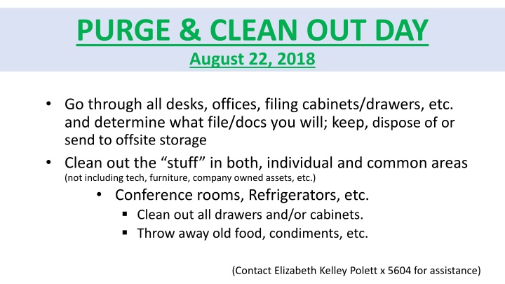 purge clean out day august 22 2018 n.w