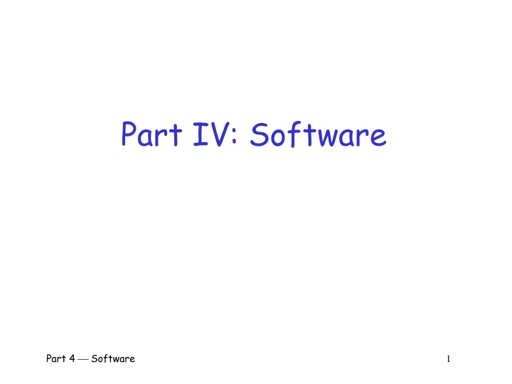 part iv software n.w
