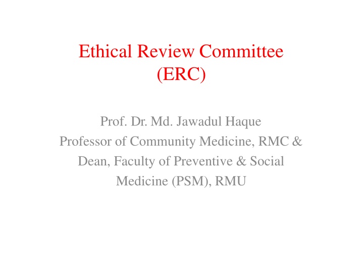 ethical review committee erc n.w
