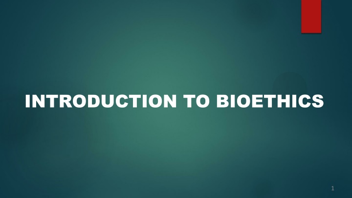introduction to bioethics n.w