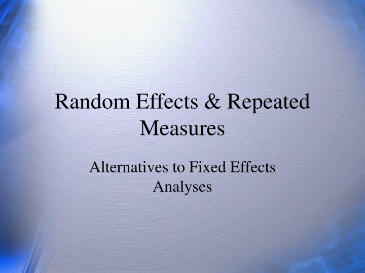 random effects repeated measures n.w