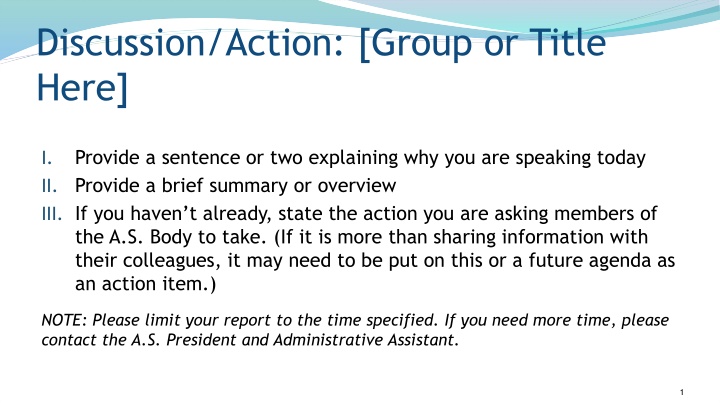 discussion action group or title here n.w