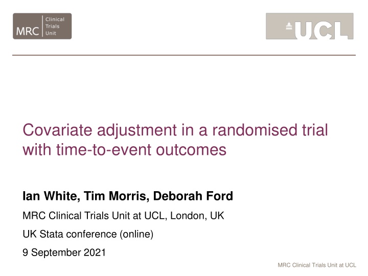 covariate adjustment in a randomised trial with n.w