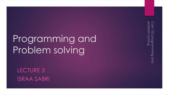 programming and problem solving n.w
