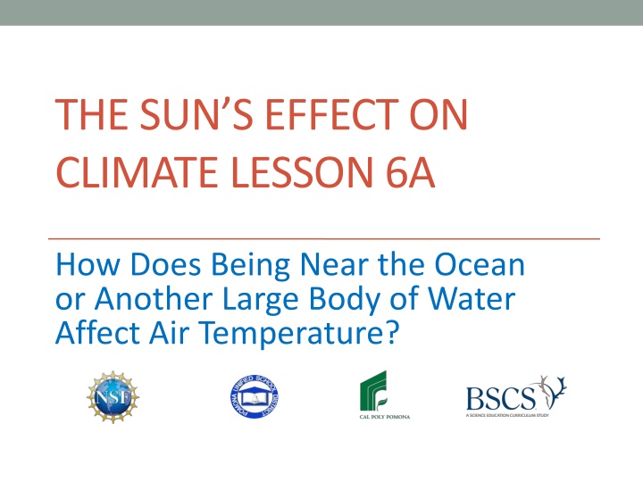 the sun s effect on climate lesson 6a n.w
