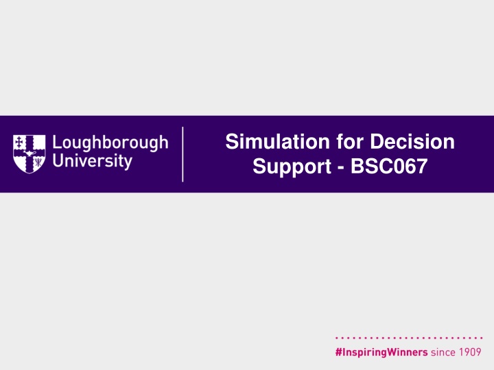 Simulation for Decision Support - Critical Business Dynamics