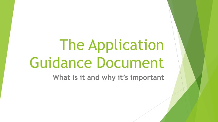the application guidance document what n.w