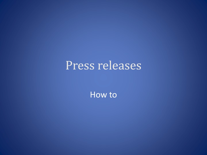 press releases n.w