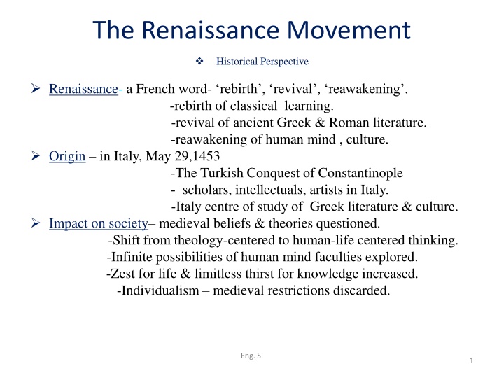 the renaissance movement n.w