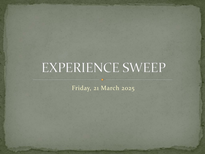 experience sweep n.w