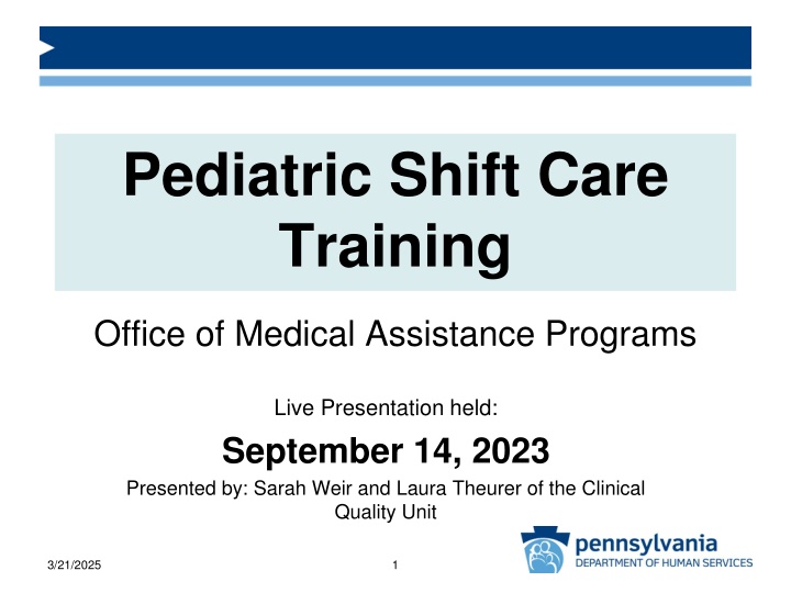 pediatric shift care training n.w