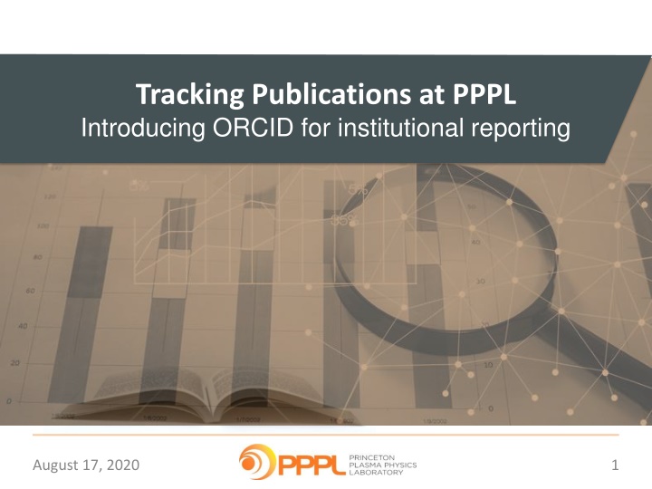 tracking publications at pppl introducing orcid n.w