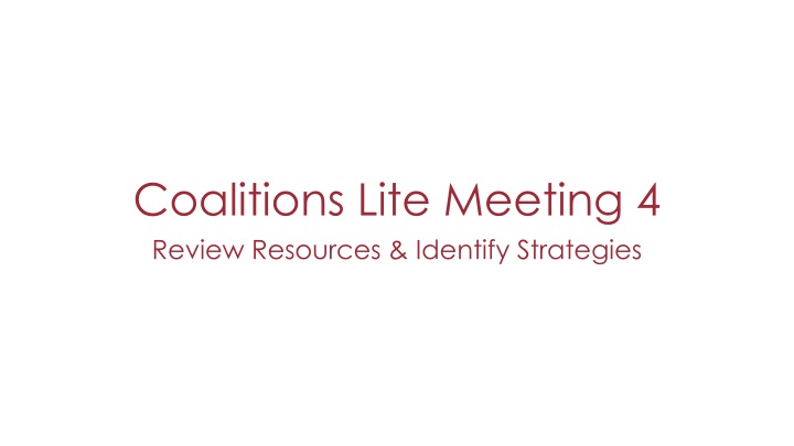 coalitions lite meeting 4 review resources n.w