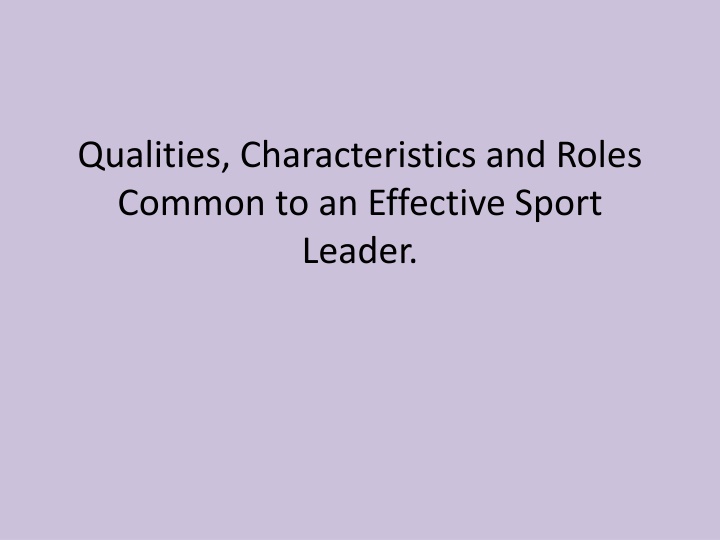qualities characteristics and roles common n.w