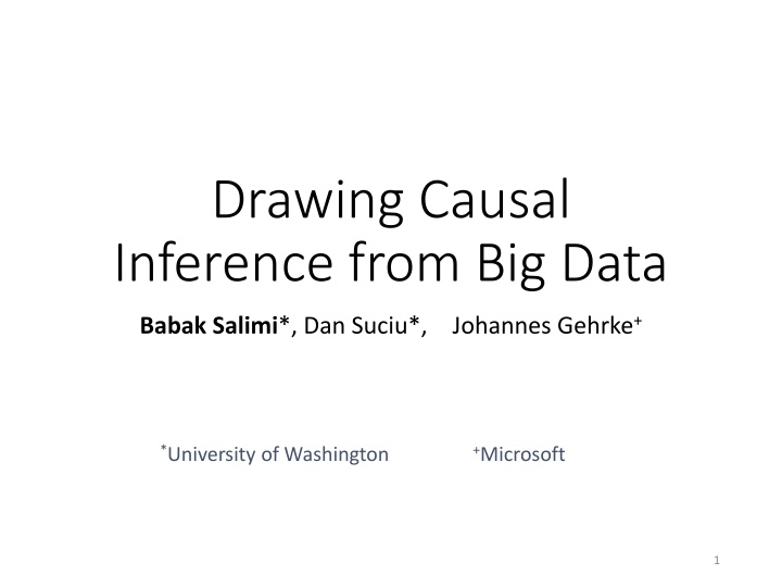 drawing causal inference from big data n.w