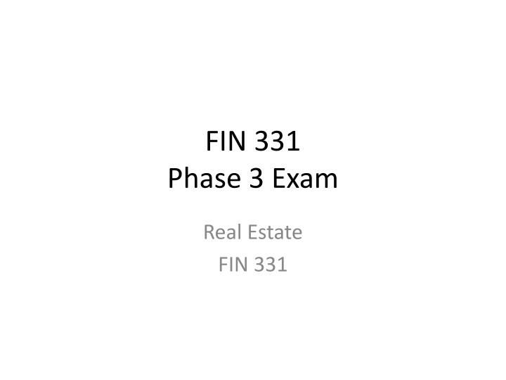 fin 331 phase 3 exam n.w