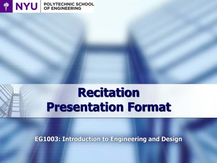 recitation presentation format n.w