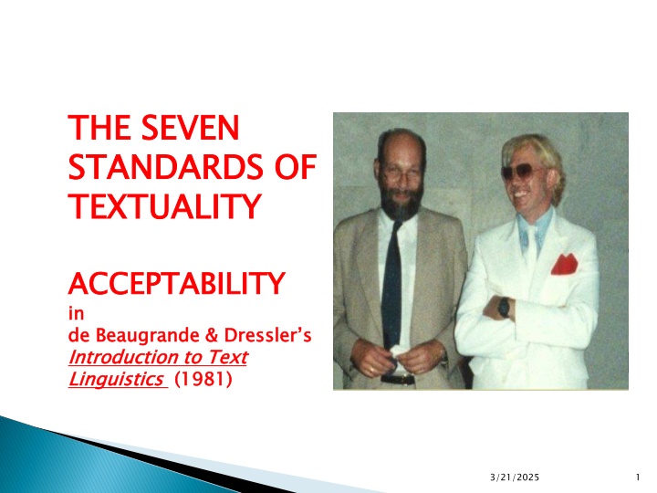the seven standards of textuality n.w